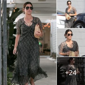 Sandra Bullock wears a stylish maxi dress as she heads to a salon while out and about in Los Angeles.